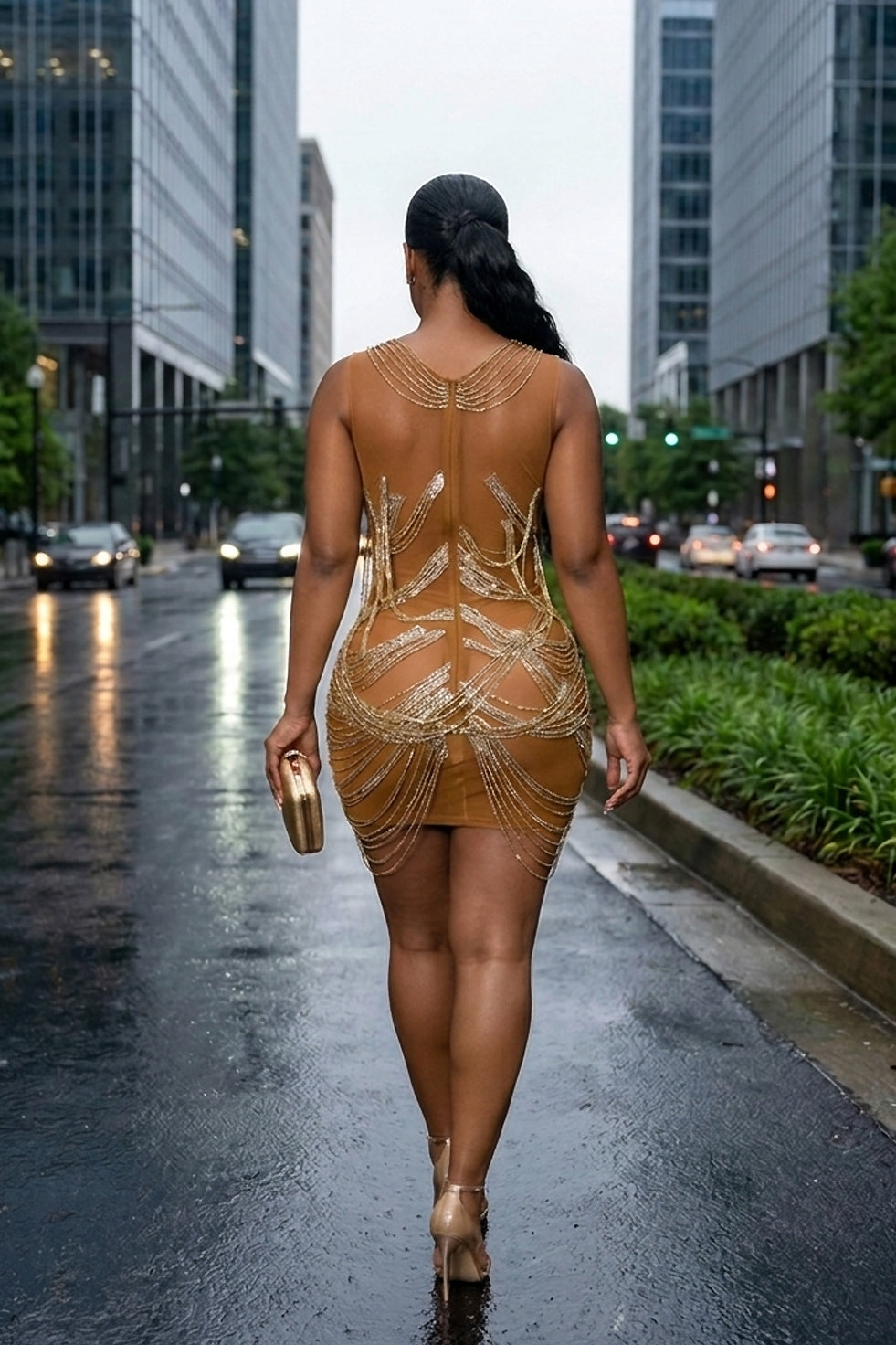 Chain Reaction Mini Dress (Ready To Ship)