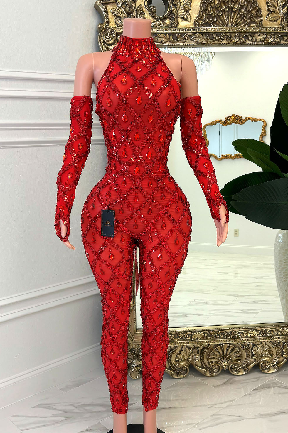 Midnight Red Bodysuit Set (Made To Order) – AMEKANA