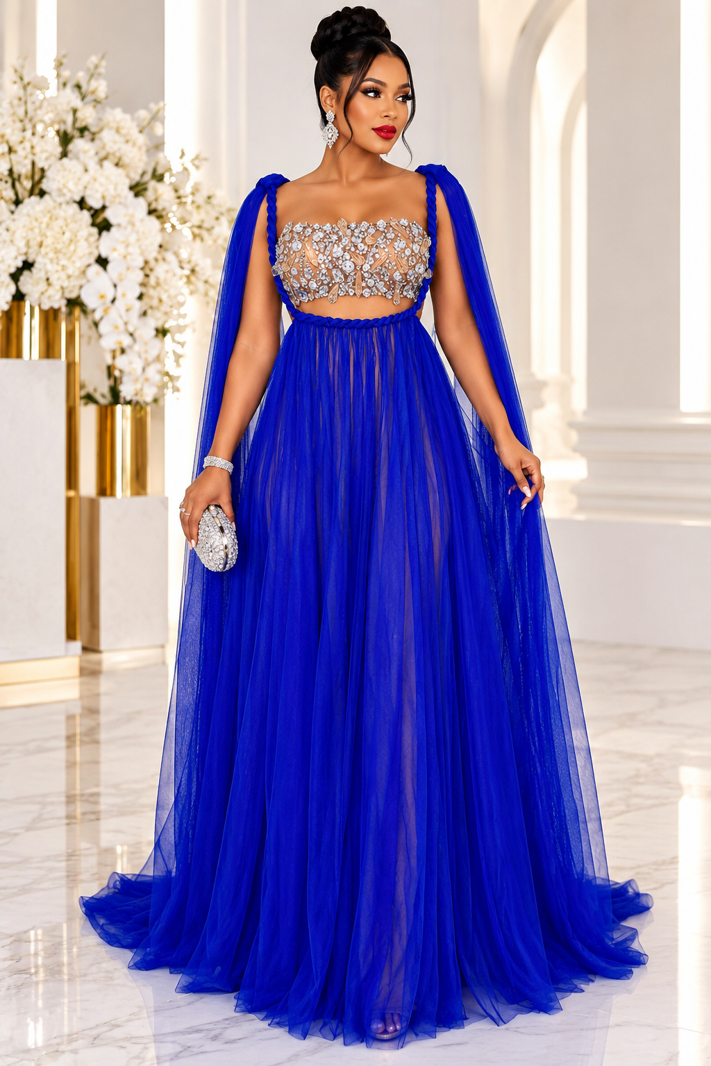 Elara Blue Maxi Dress (Ready to Ship)
