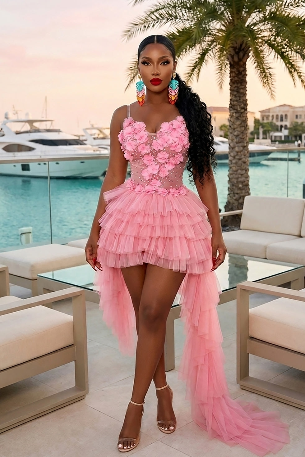 Ali Tulle Pink Dress (Ready To Ship)