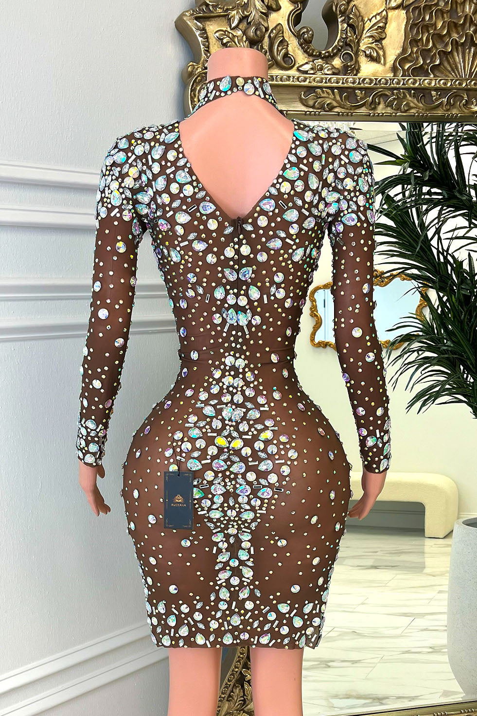 Temptation Rhinestone Dress (Ready To Ship)