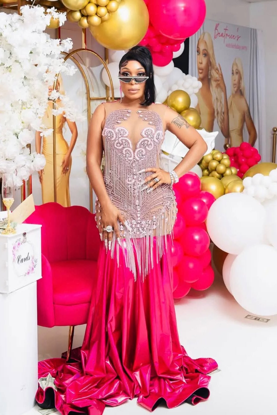 Majesty Diamante Dress (Ready To Ship)