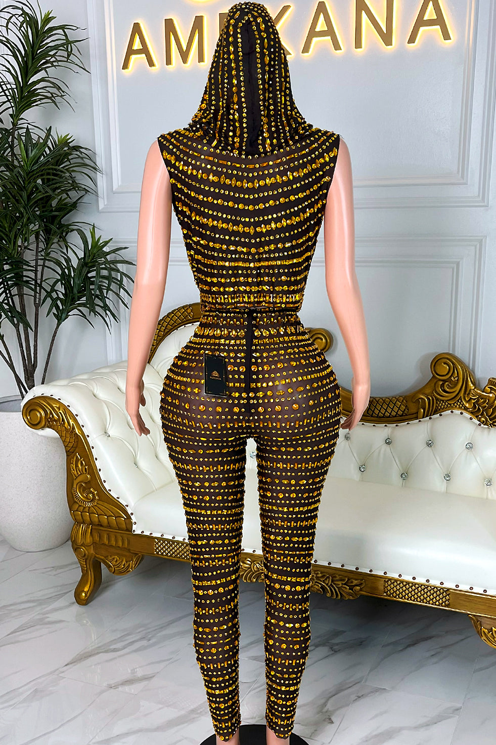 Indira Black and Gold Pant Set (Made to Order)