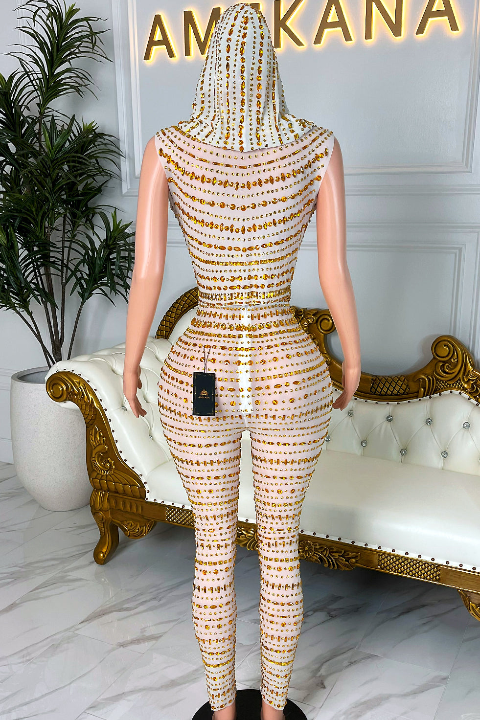 Indira White and Gold Pant Set (Ready To Ship)