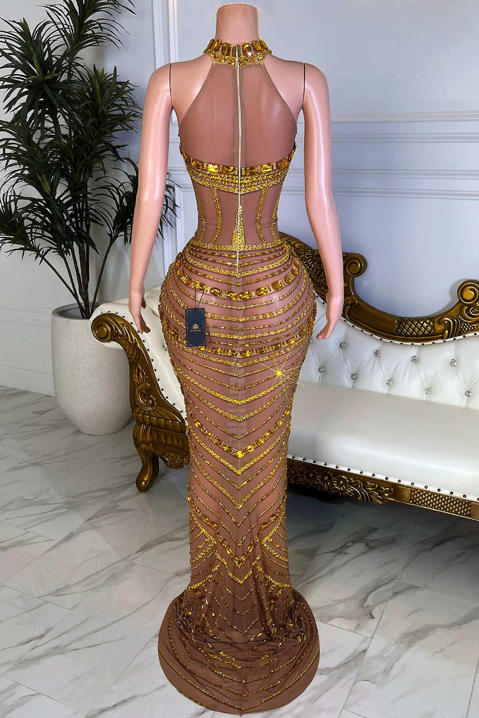 Iska Gold Maxi Dress (Made to Order)