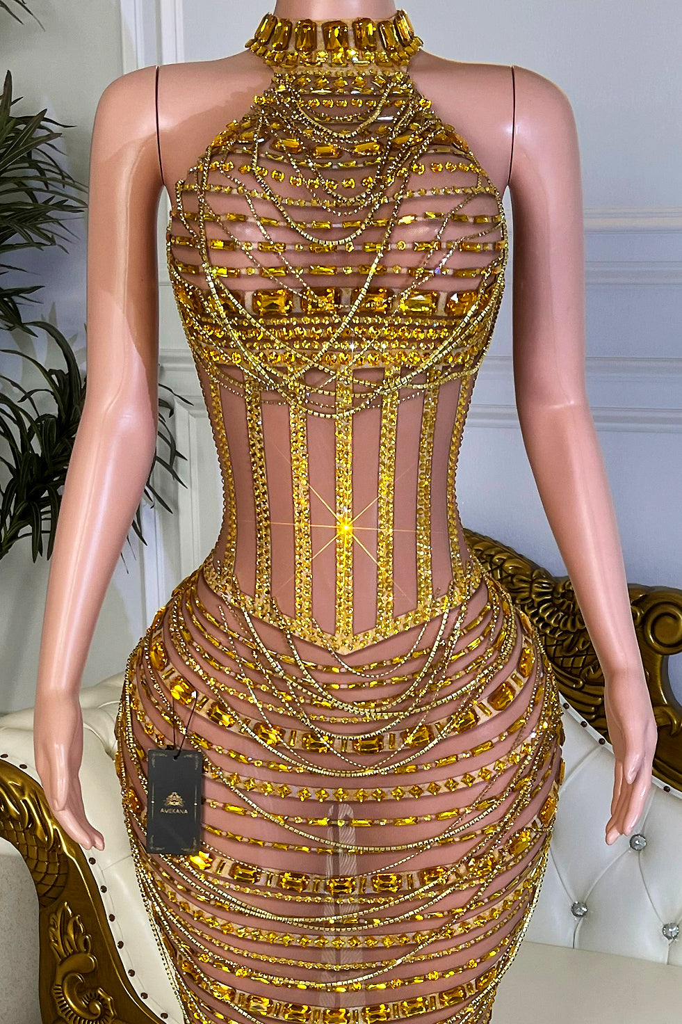 Iska Gold Maxi Dress (Made to Order)