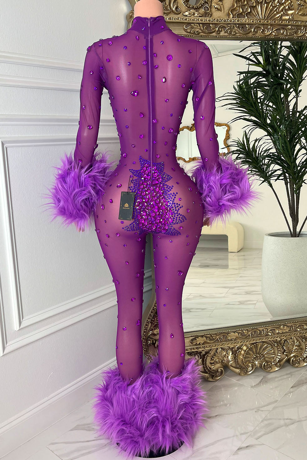 Icey Heart Purple Bodysuit(Ready To Ship)