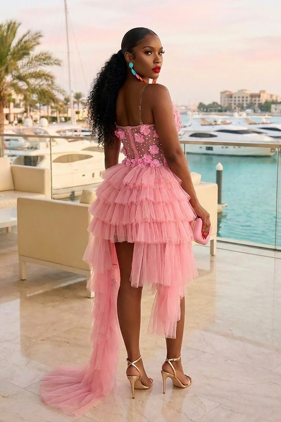Ali Tulle Pink Dress (Ready To Ship)