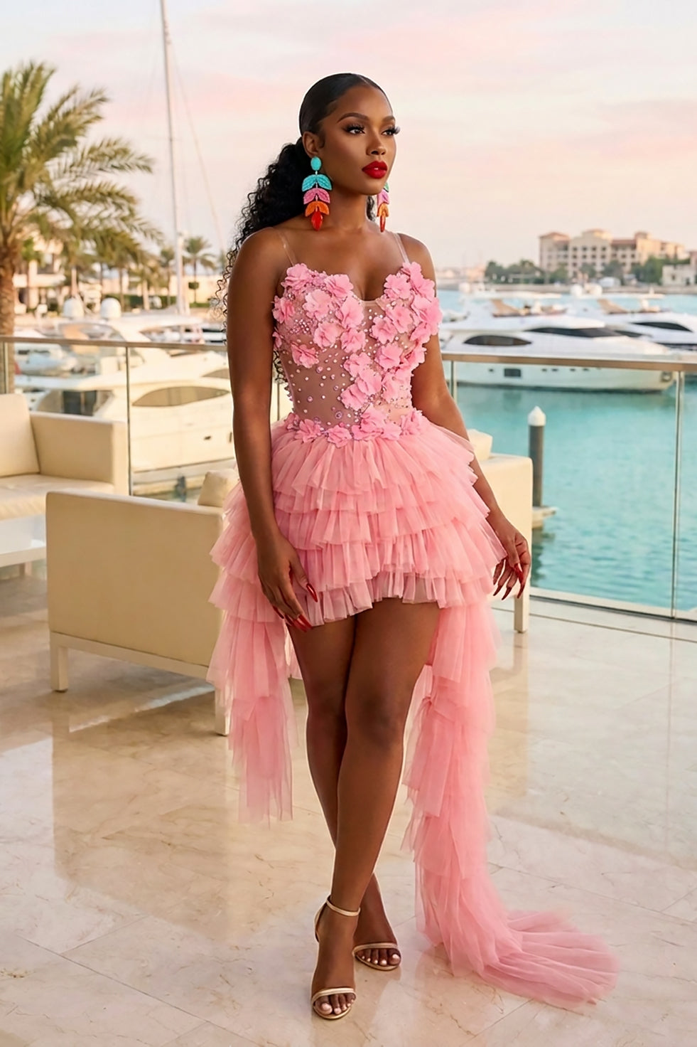 Ali Tulle Pink Dress (Ready To Ship)