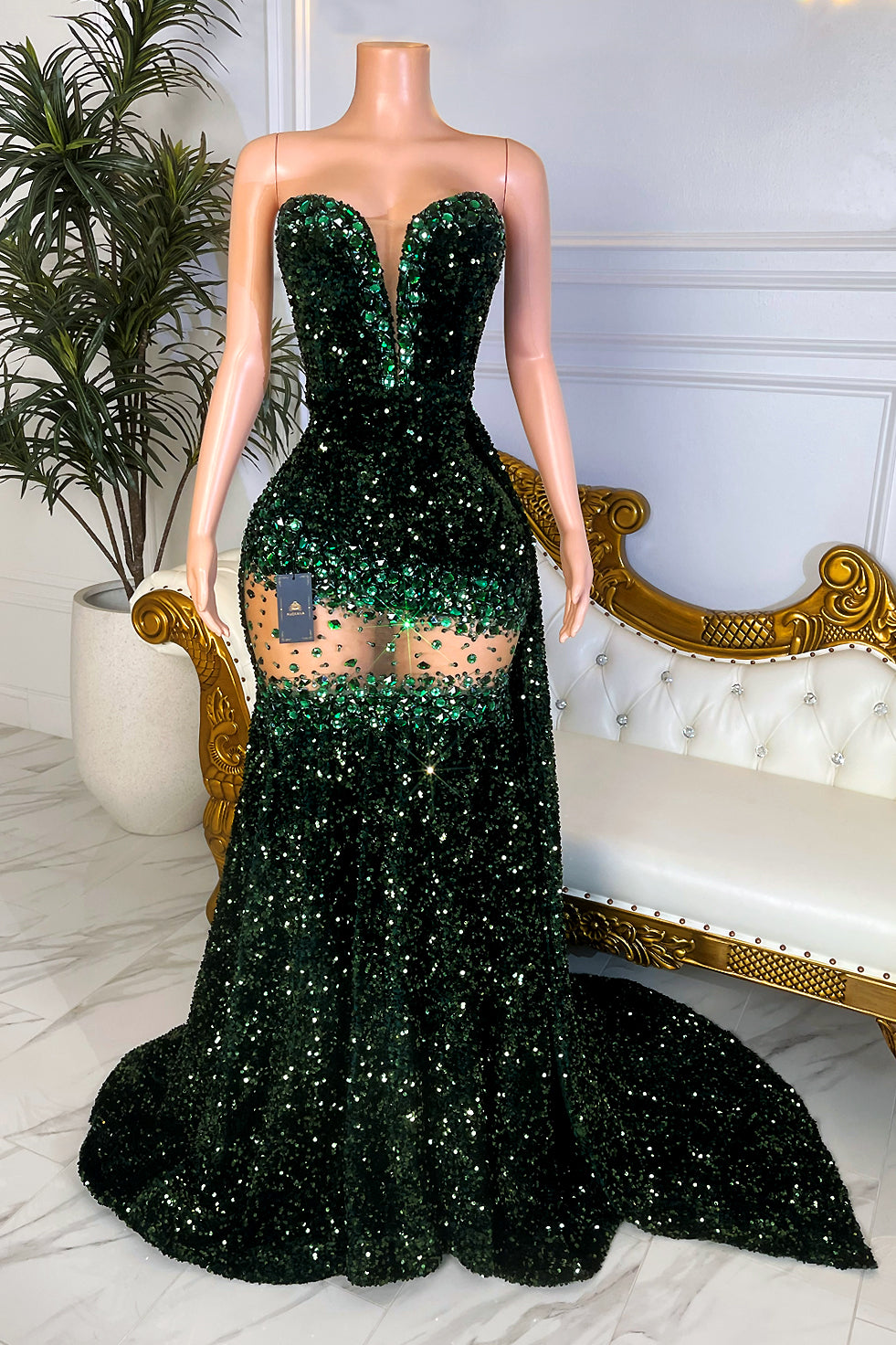 Mademoiselle Green Dress (Ready To Ship)