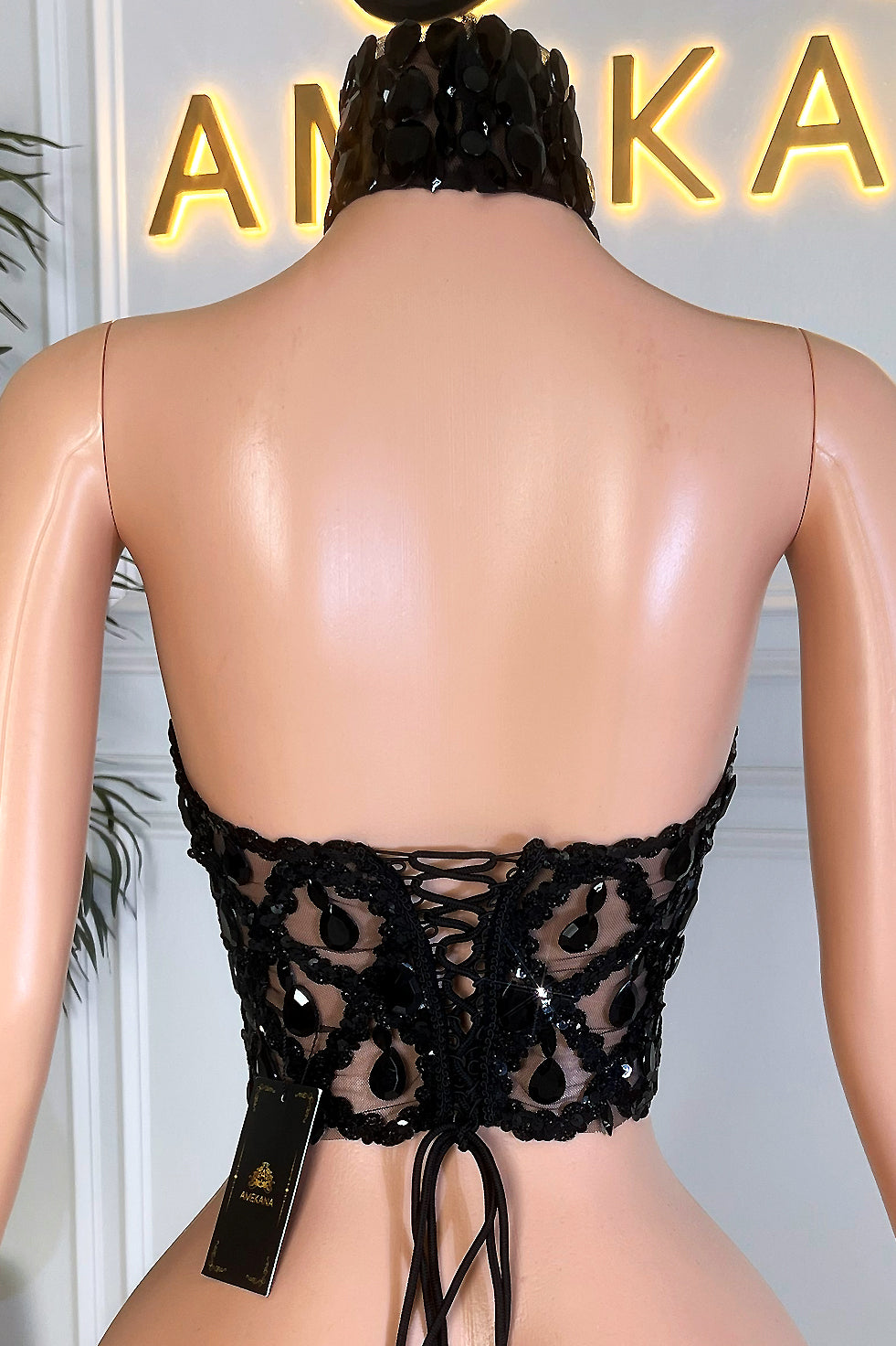 Midnight Black Mesh Top (Ready To Ship)