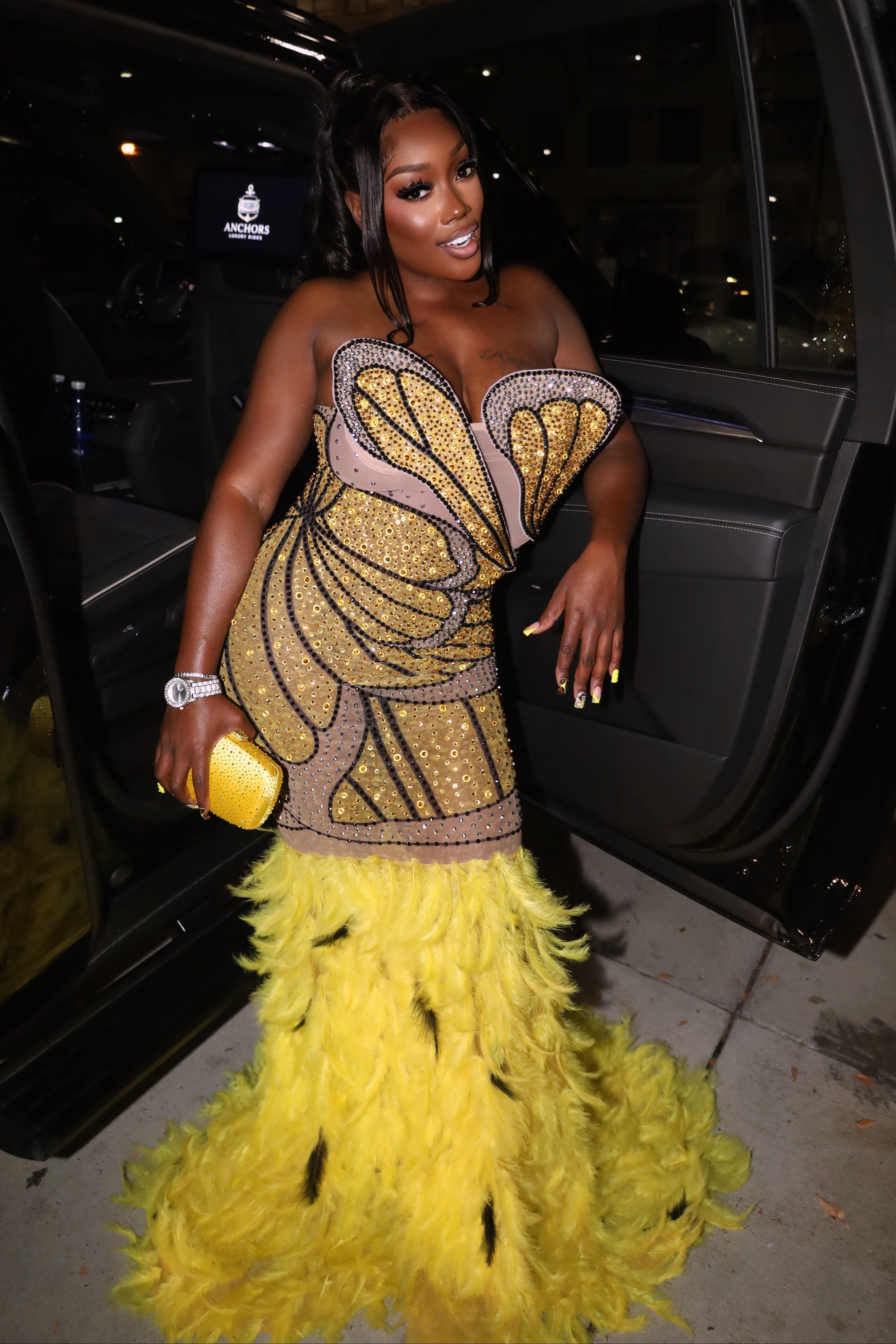 Petal Kiss Feather Dress (Made to Order)