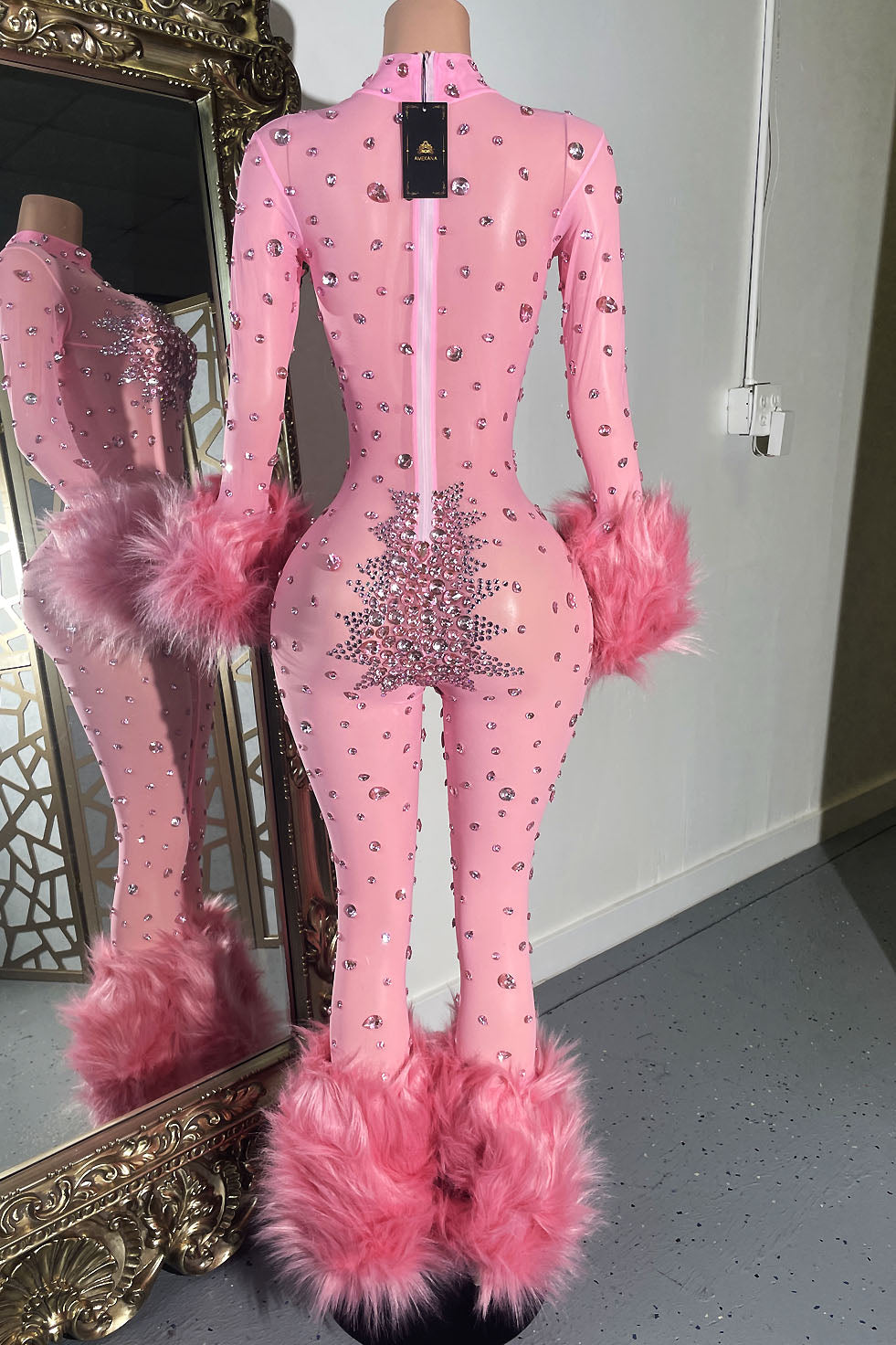 Icey Heart Pink Bodysuit(Ready To Ship)