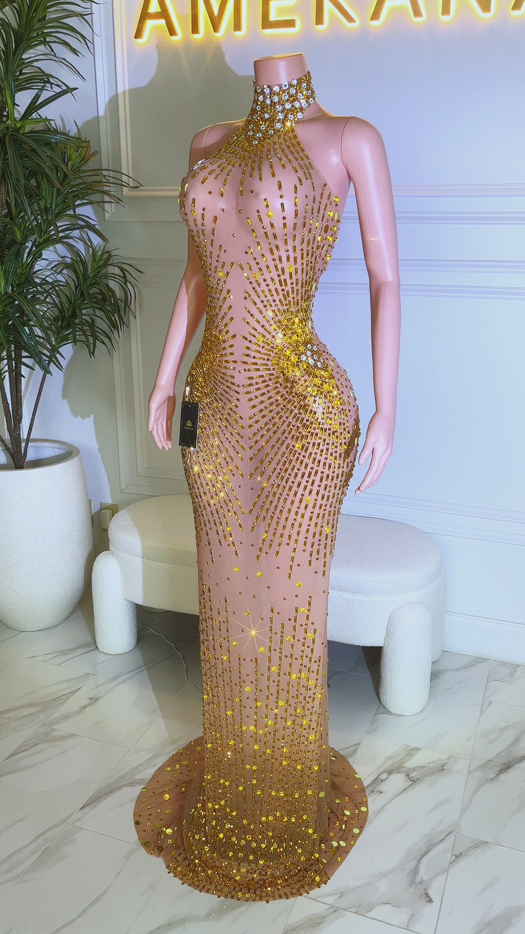 Champagne Sparkle Maxi Dress(Ready To Ship)