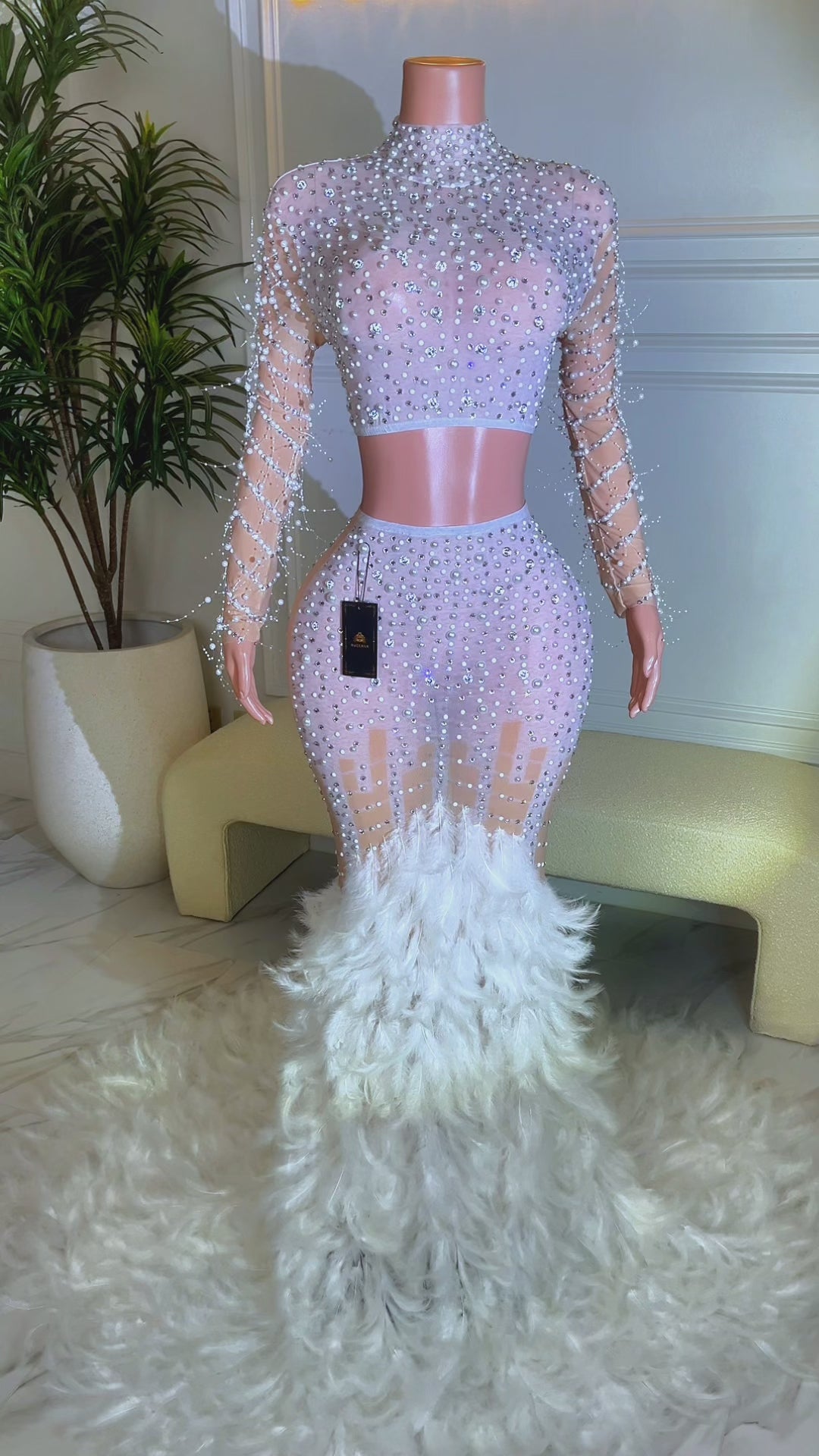 Peacock White Feather Set(Ready To Ship)