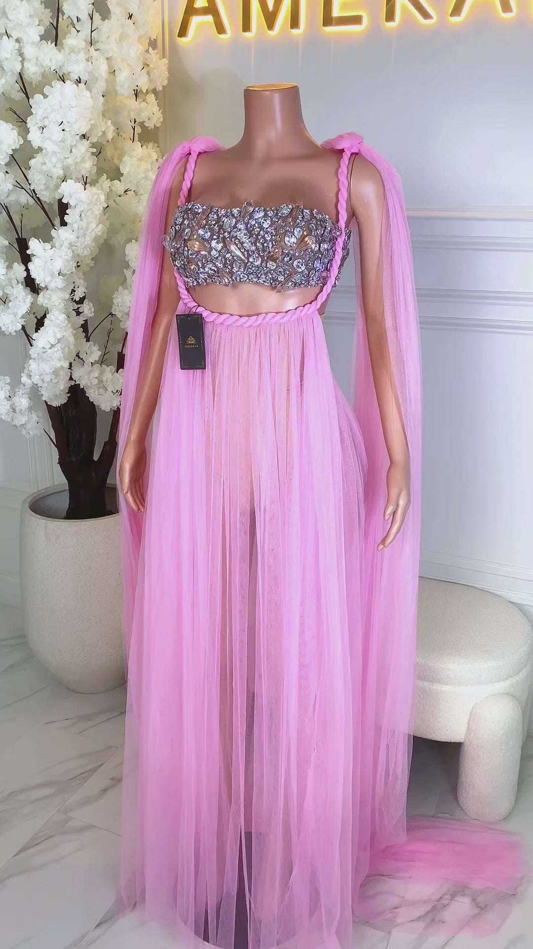 Elara Pink Dress Set (Ready to Ship)
