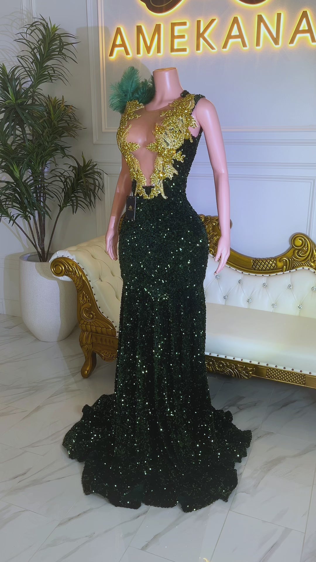 Golden Leaf Dress(Ready To Ship)