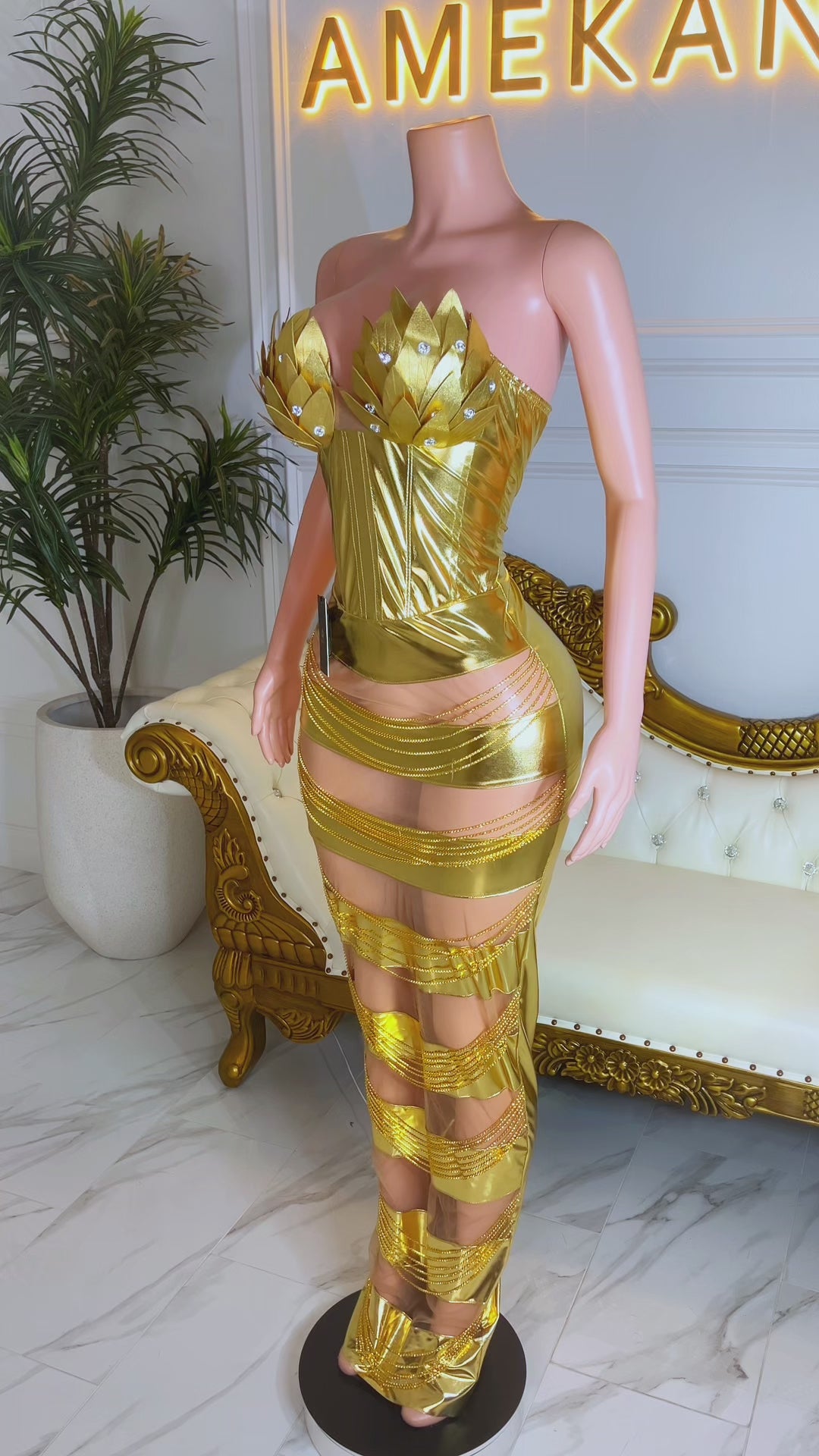 Paradise Gold Dress(Ready To Ship)