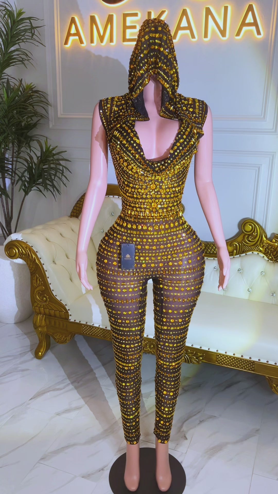 Indira Black and Gold Pant Set (Made to Order)