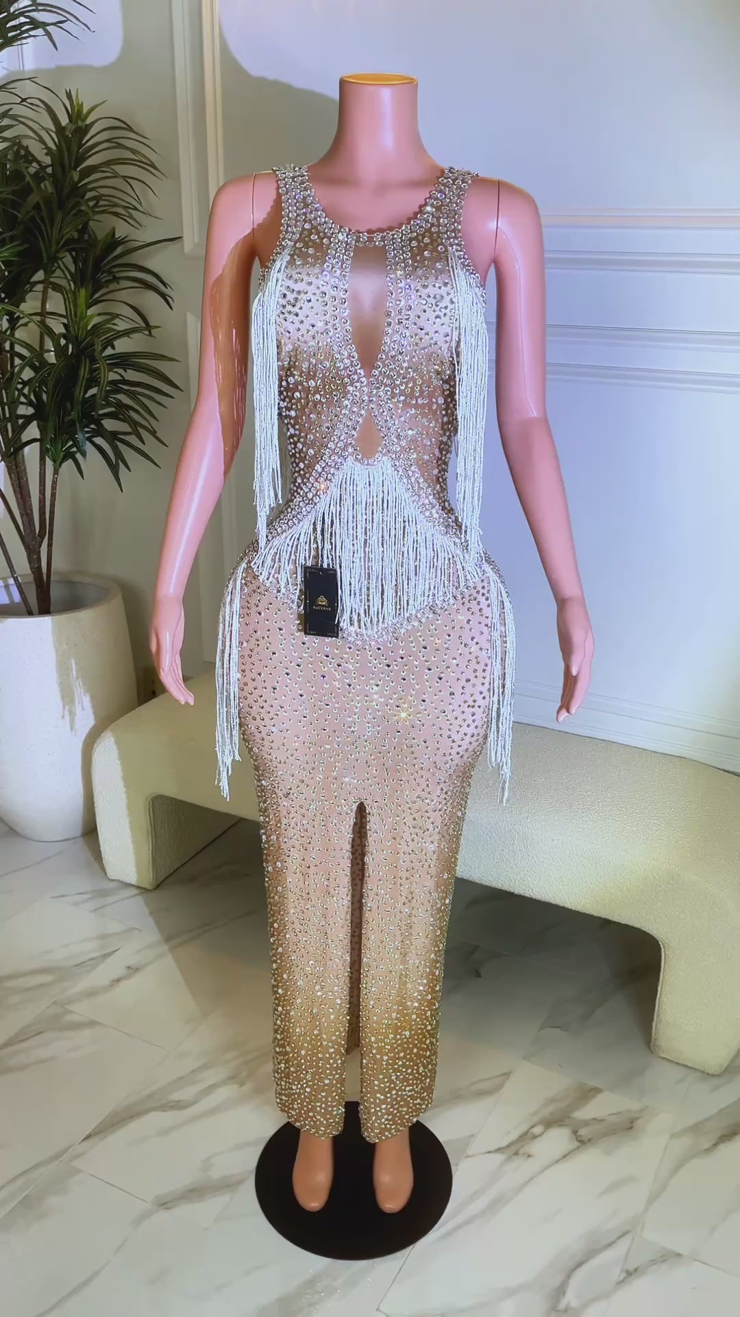 Alba Diamante Tassel Dress(Ready To Ship)