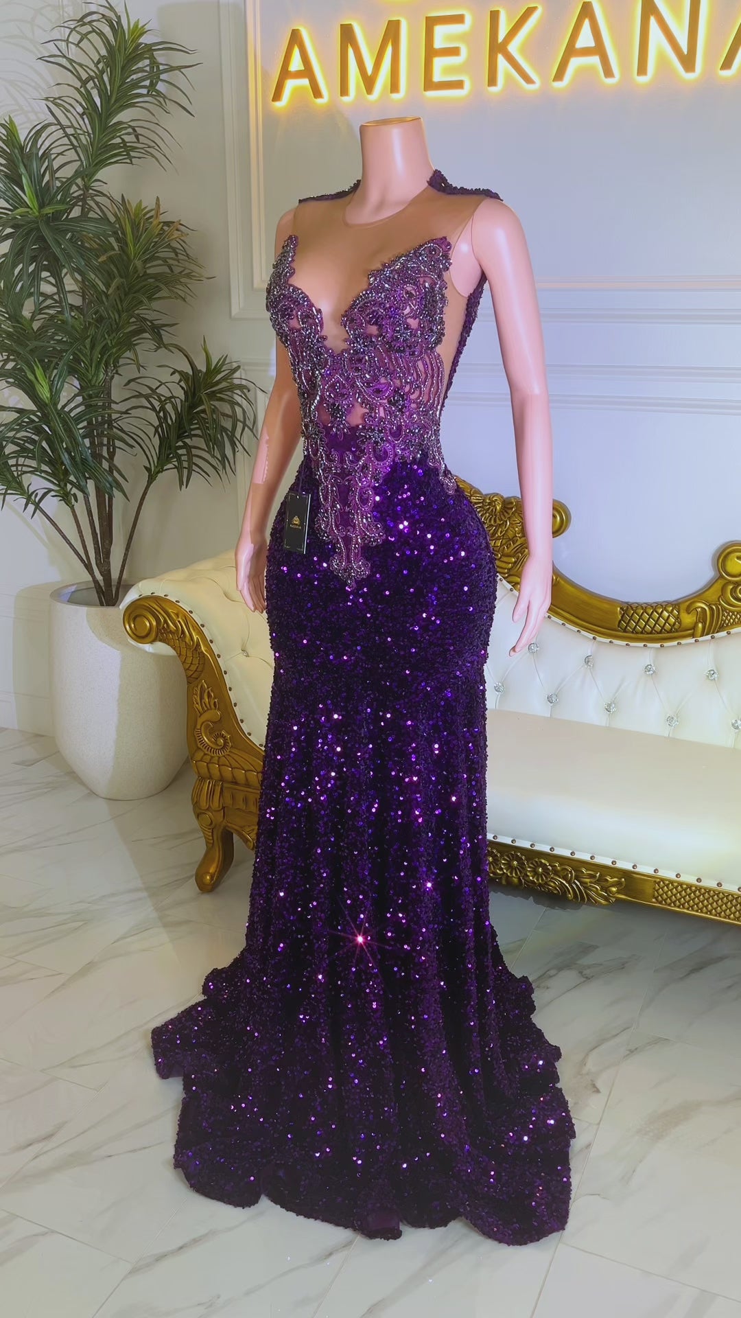 Regal Sparkle Mermaid Dress(Ready To Ship)