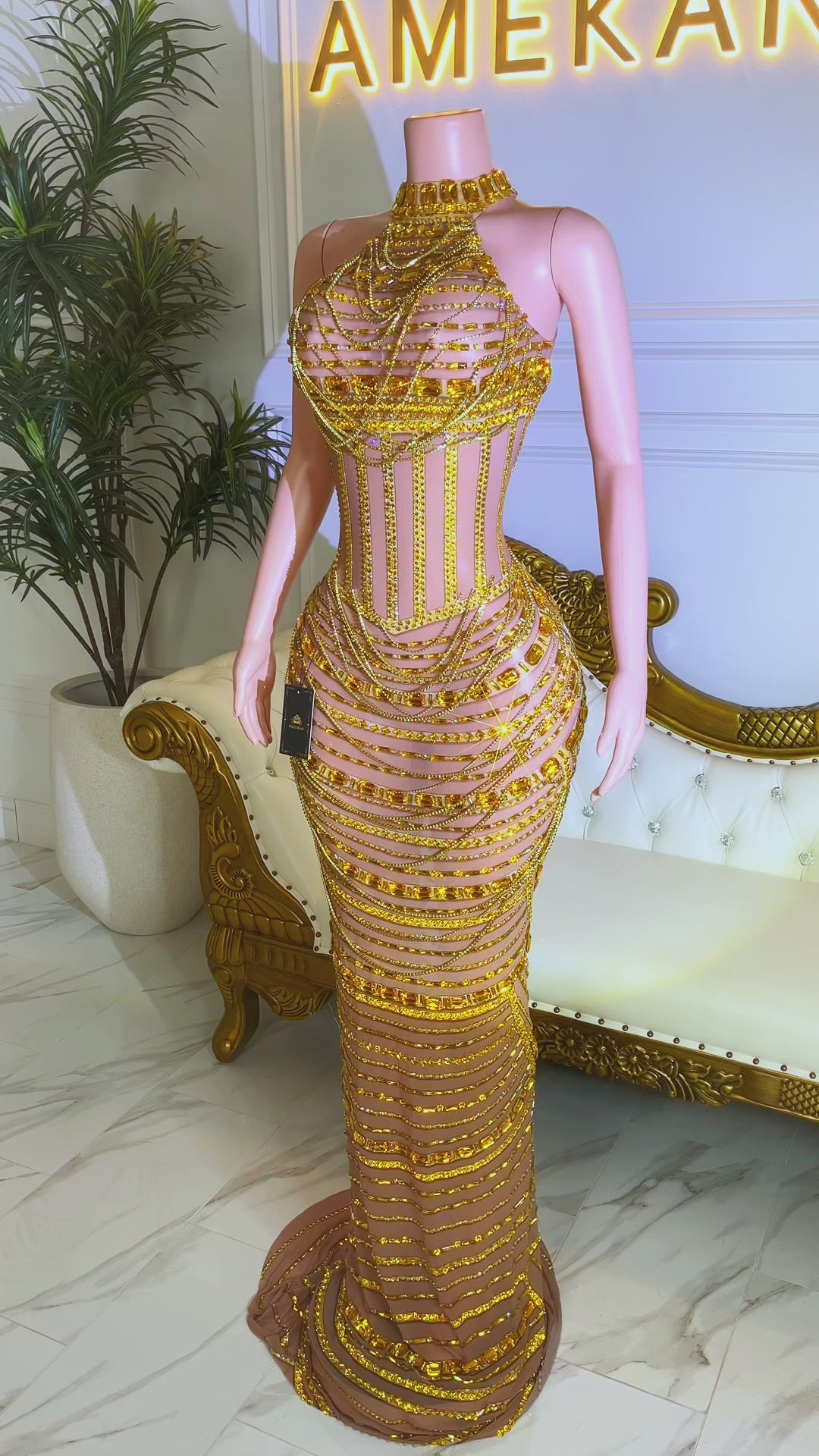 Iska Gold Maxi Dress (Made to Order)