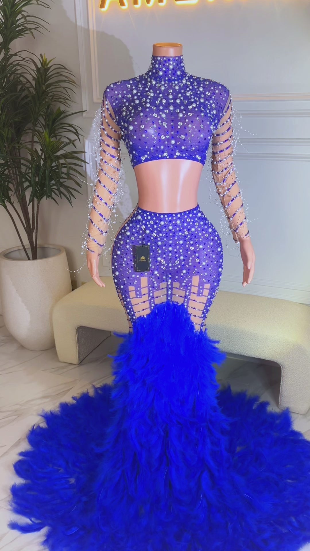 Peacock Blue Feather Set (Ready To Ship)