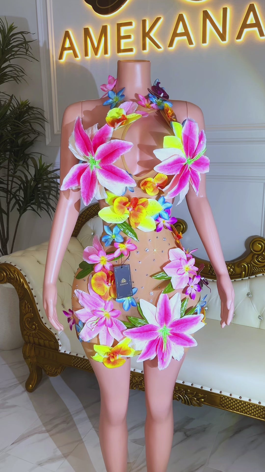 Bloom Flower Mesh Dress(Ready To Ship)