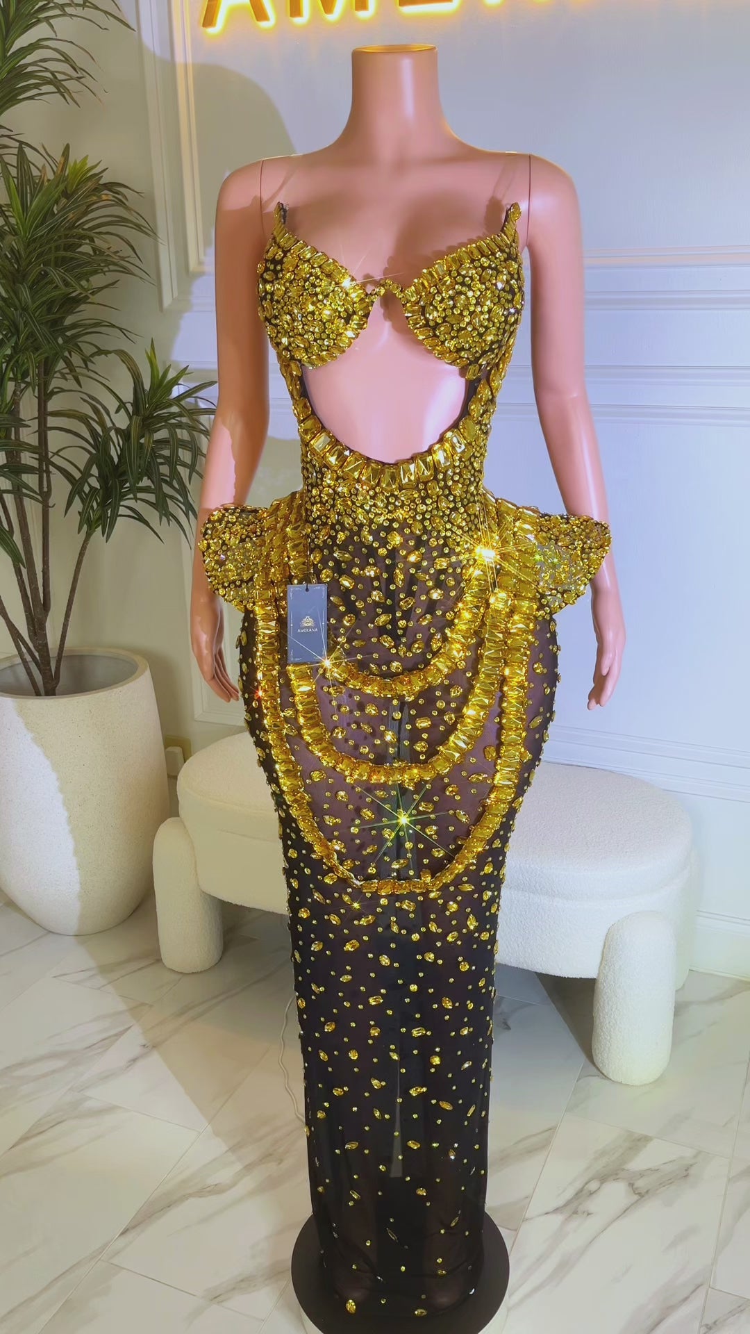 Crown Me Gold Dress (Made to Order)