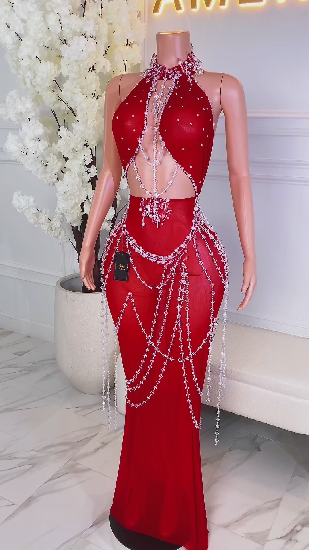 Zarevia Red Maxi Dress (Ready to Ship)