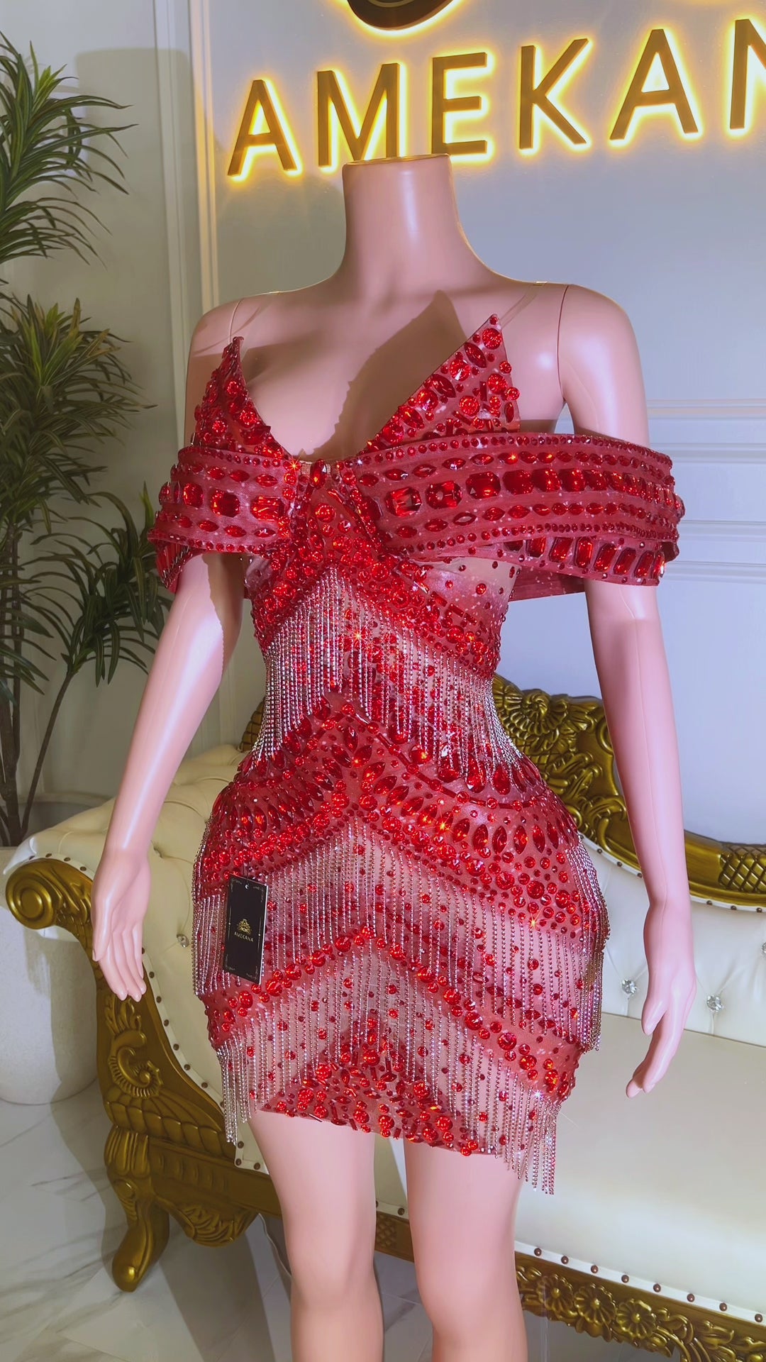 Tarania Red Dress(Ready To Ship)