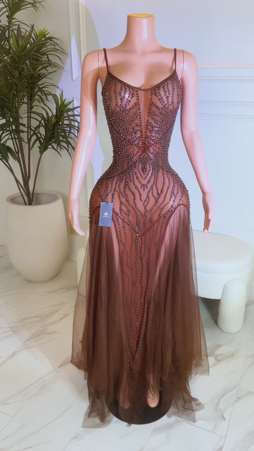 Flirt with Fame Brown Maxi Dress(Ready To Ship)