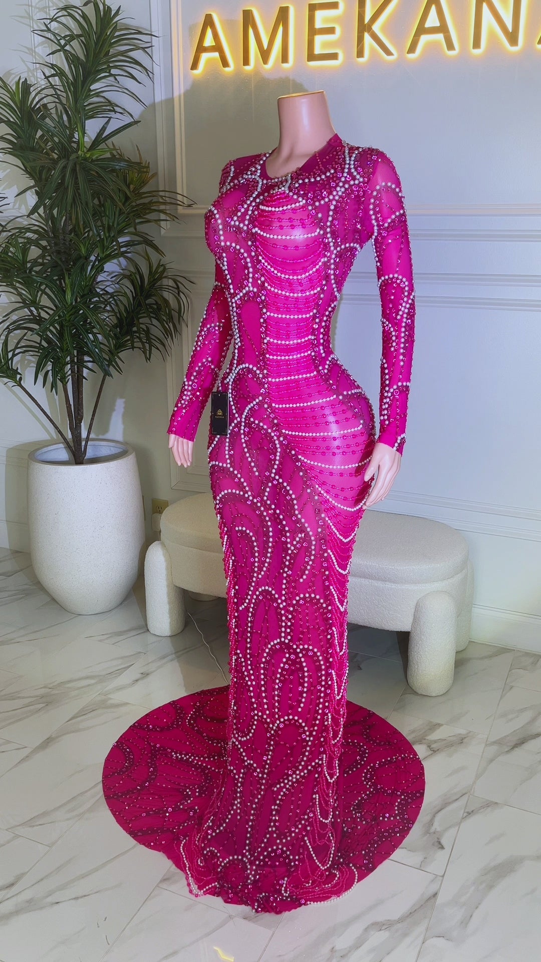 Seductress Pink Maxi Dress (Ready To Ship)
