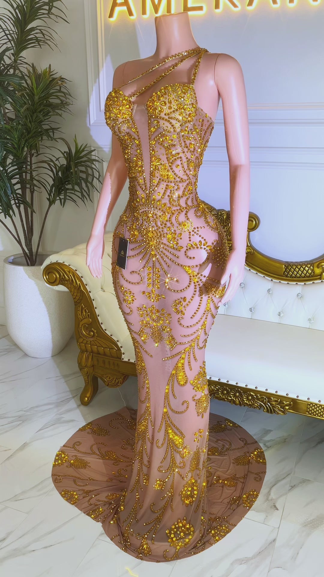 Attitude Gold Maxi Dress (Made to Order)