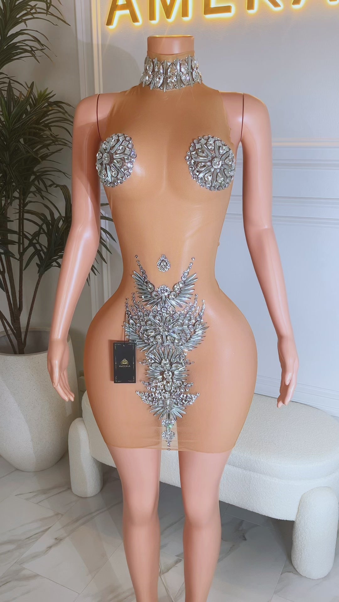 Vixen Diamante Dress (Made to Order)