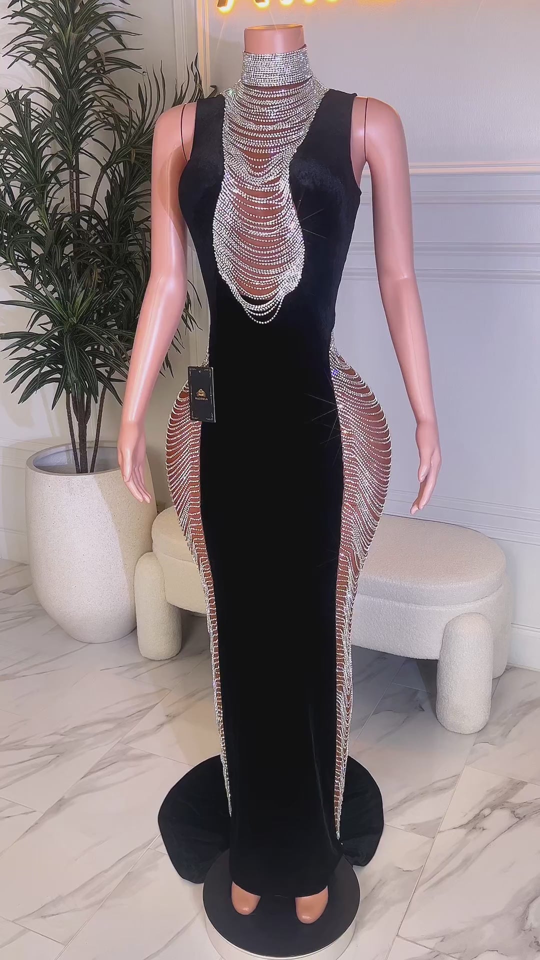 VIP Glow Black Dress (Pre-Order)