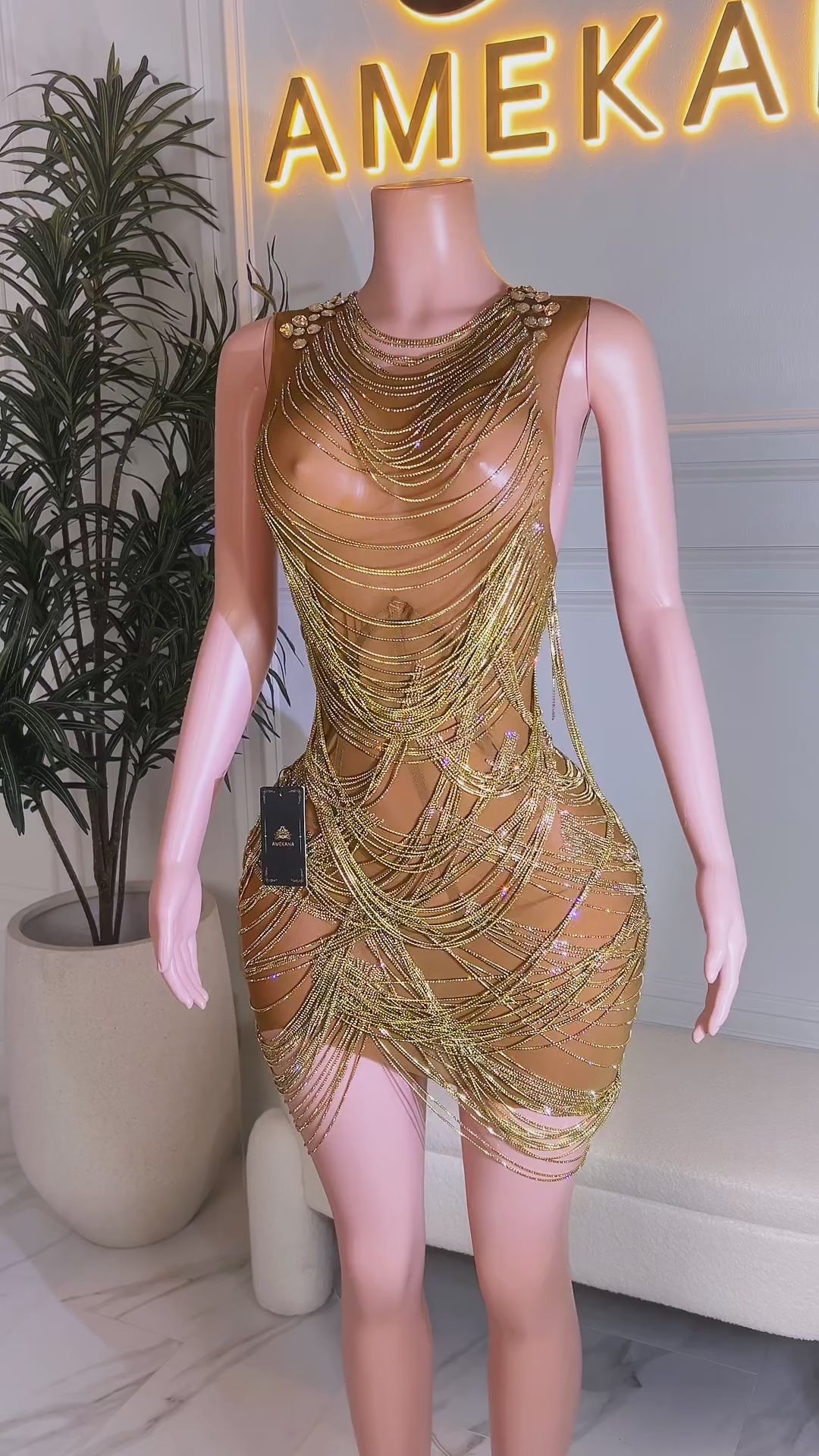 Chain Reaction Mini Dress (Ready To Ship)