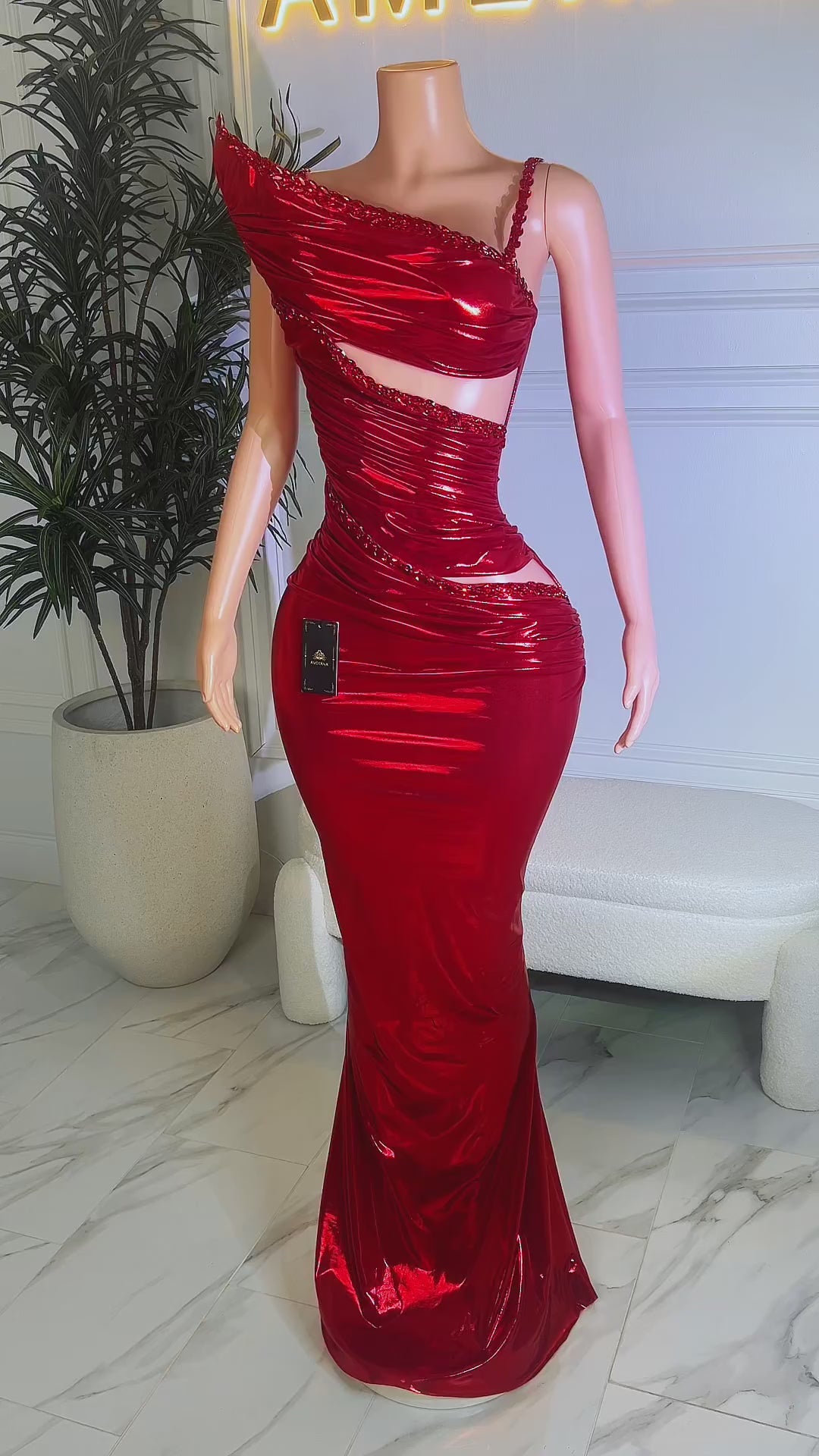 Electric Feeling Red Maxi Dress (Ready To Ship)