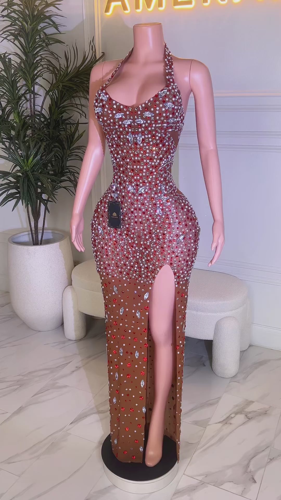 Harper Diamante Dress (Ready To Ship)