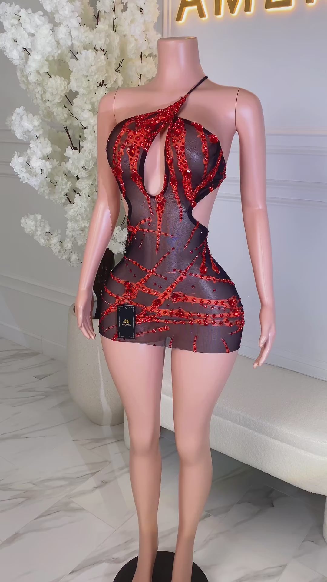 Ramona Red Mini Dress (Ready To Ship)