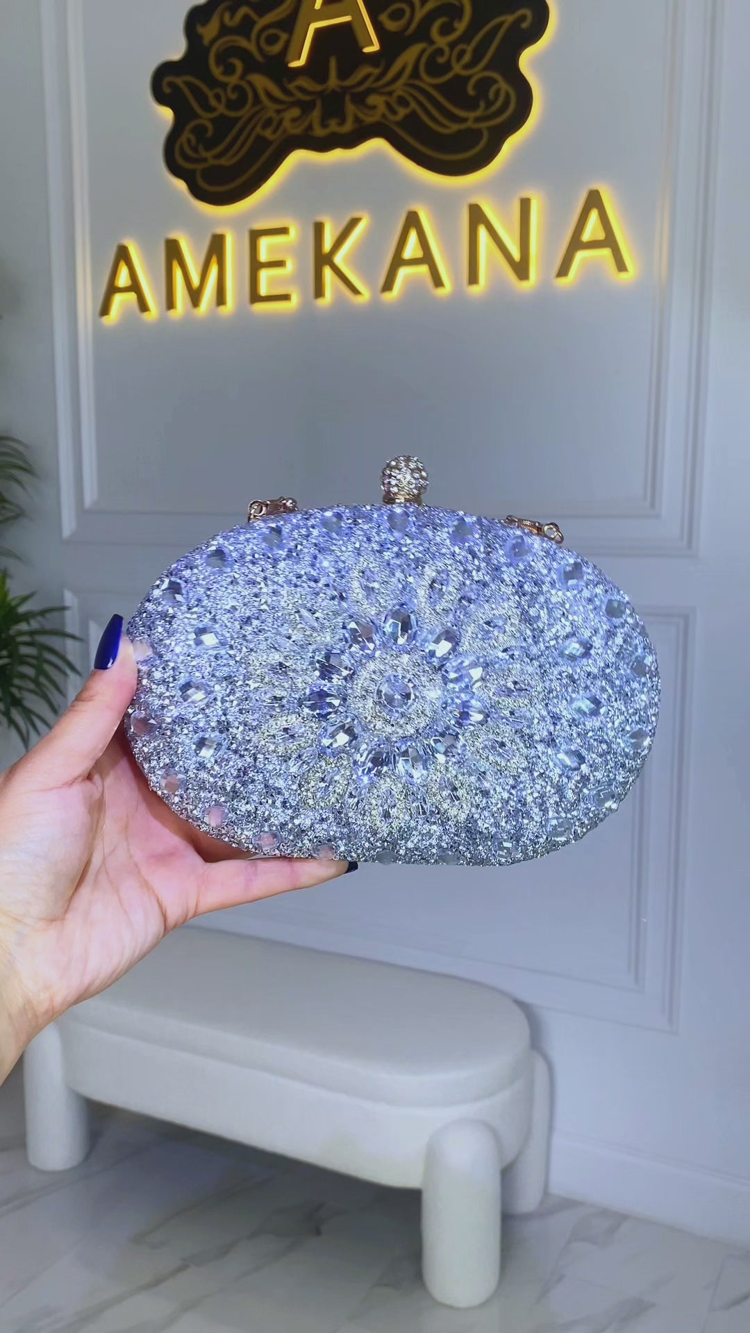 Aziza Silver Clutch (Ready to Ship)