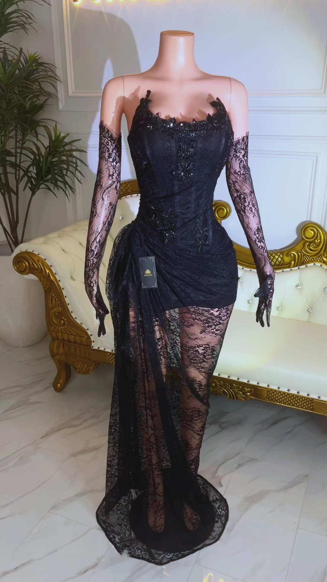 Iris Black Lace Dress (Made to Order)