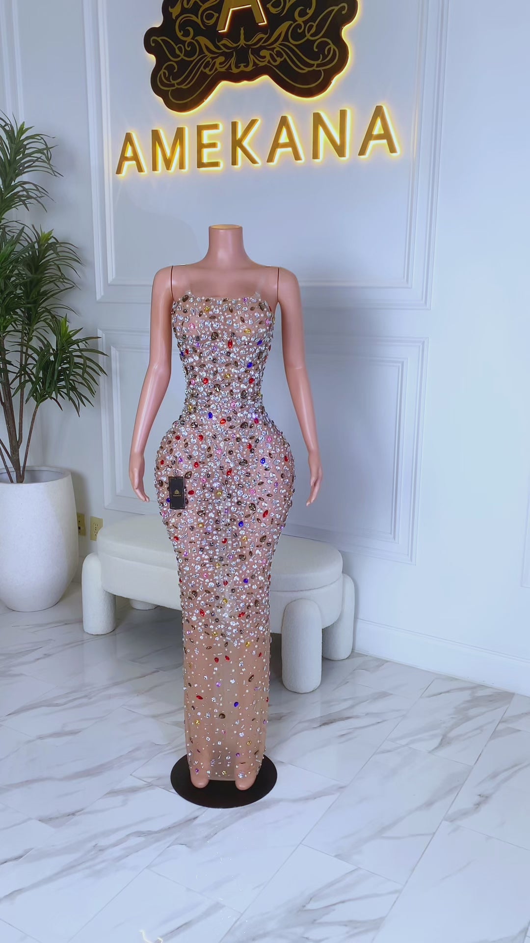 Sally Maxi Diamante Dress (Made to Order)