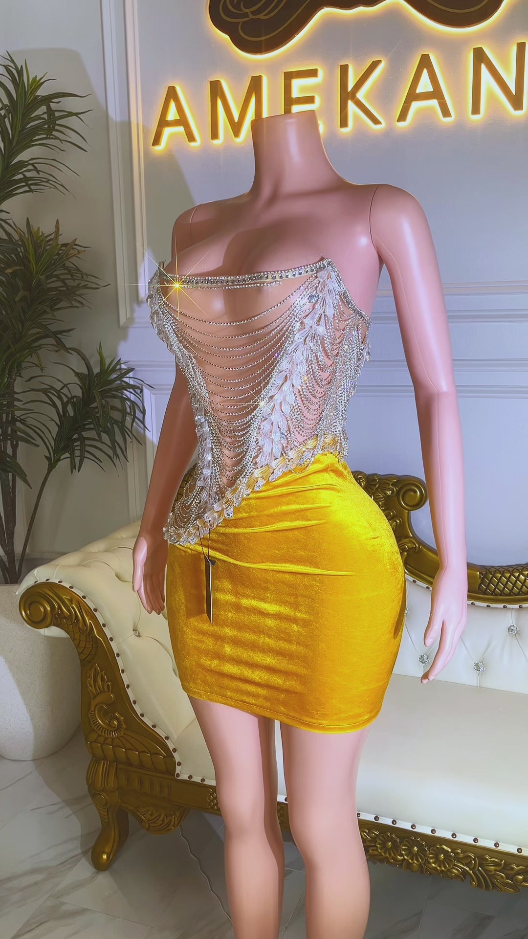 Disco Doll Yellow Dress(Ready To Ship)