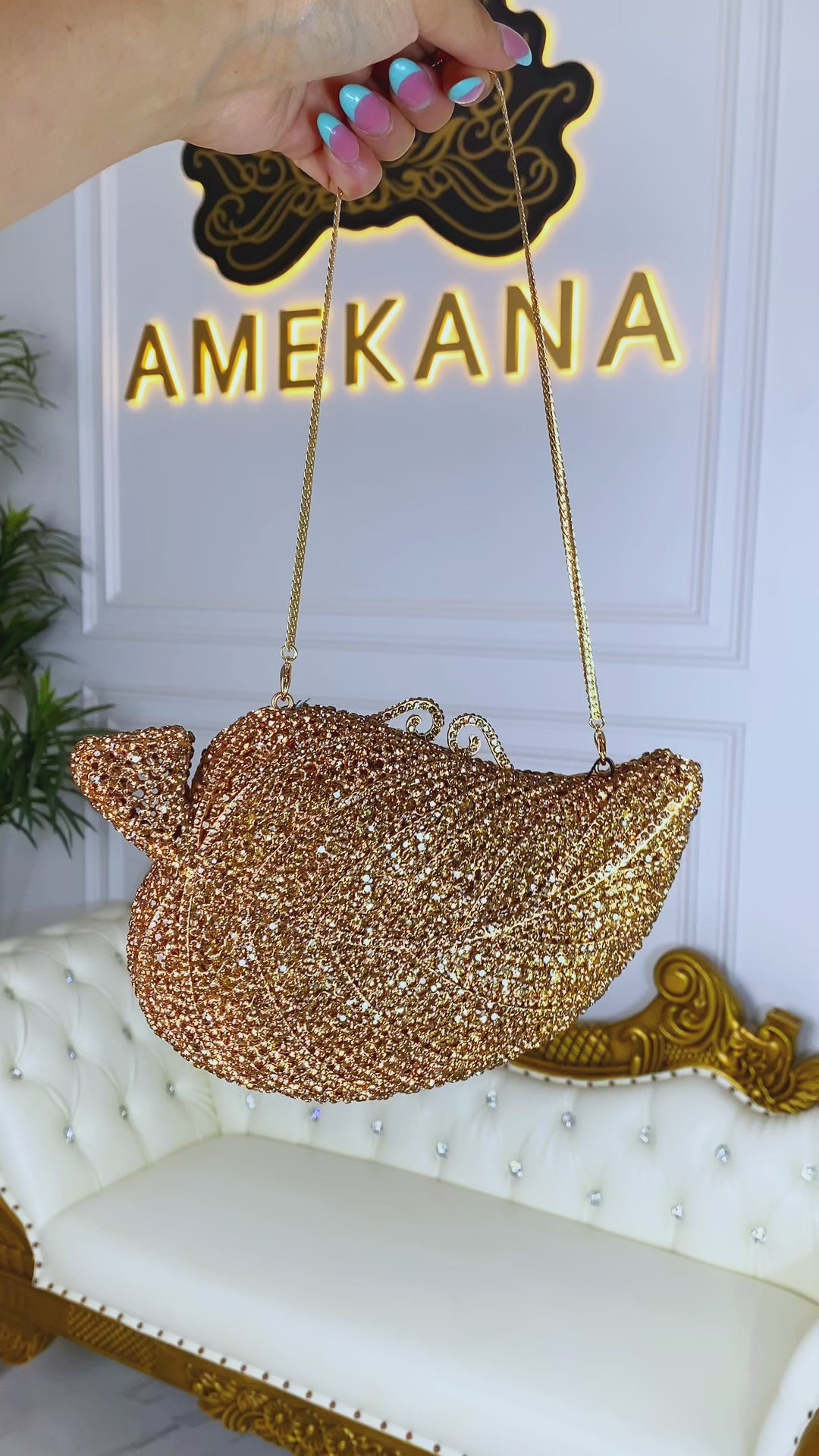 Golden Leaf Clutch (Ready To Ship)