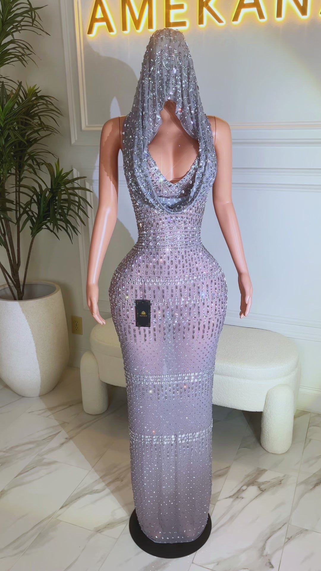 Indira Silver Maxi Dress(Ready To Ship)