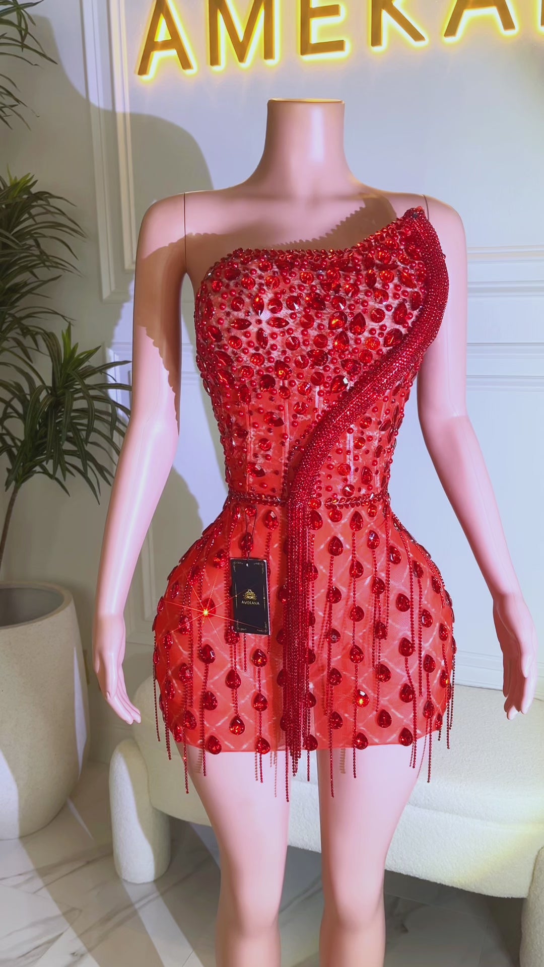 Rory Red Mini Dress (Made to Order)