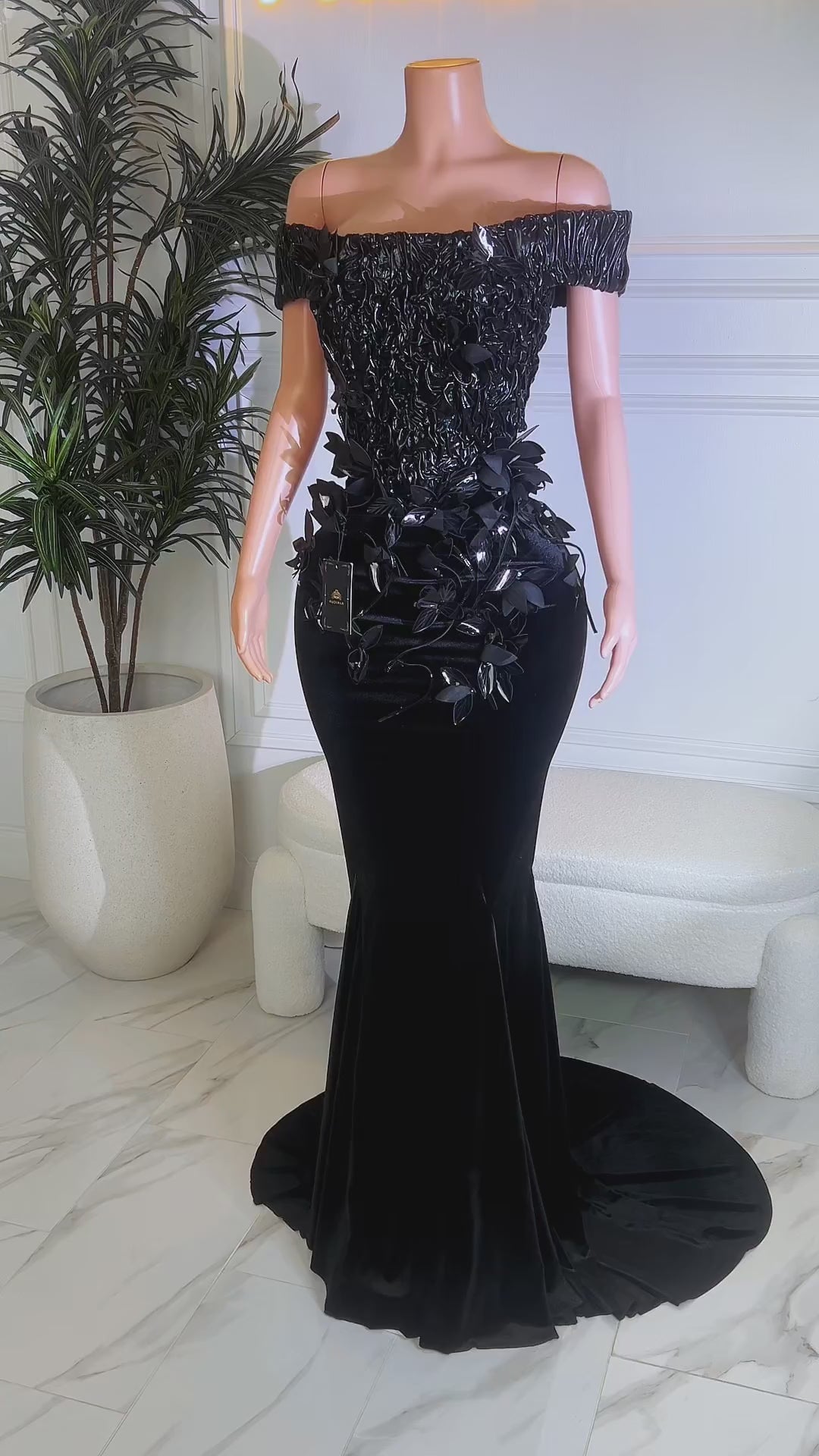 Petals At Midnight Black Dress (Pre-Order)
