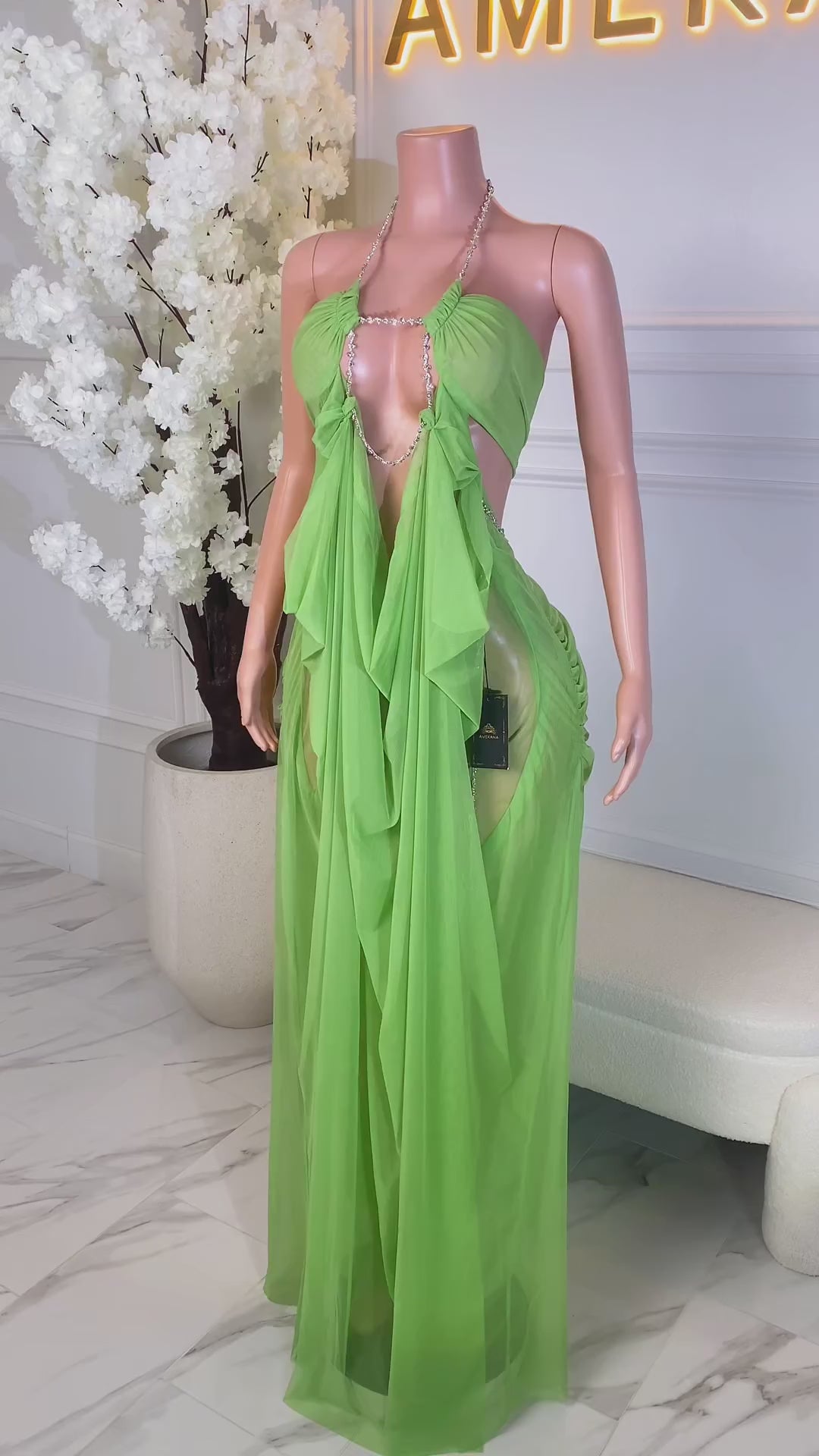 Flesh & Fantasy Green Dress (Ready To Ship)