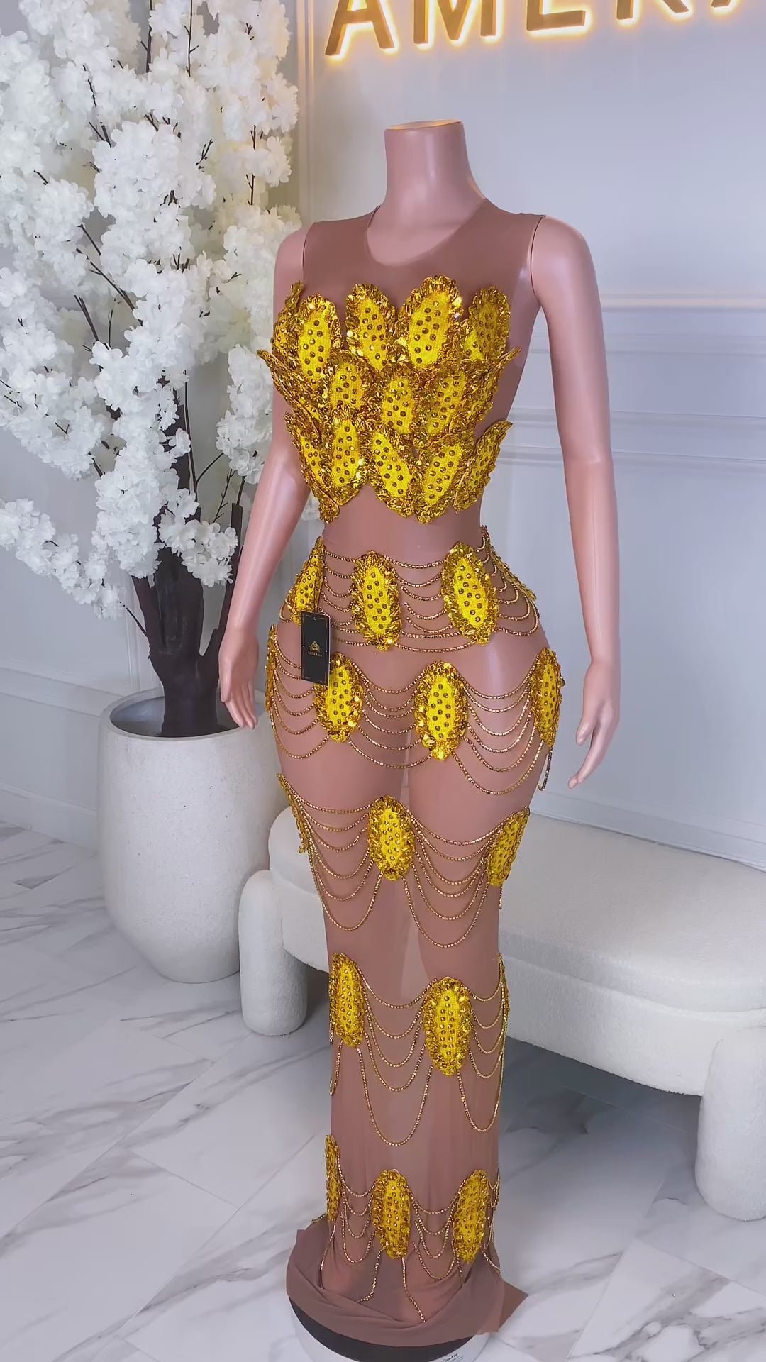 Gold Medal Maxi Dress (Ready To Ship)
